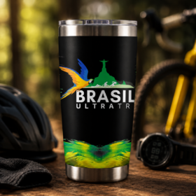 Copo Térmico Brasil Ultra Tri - Preto e Verde